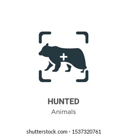 Hunted vector icon on white background. Flat vector hunted icon symbol sign from modern animals collection for mobile concept and web apps design.