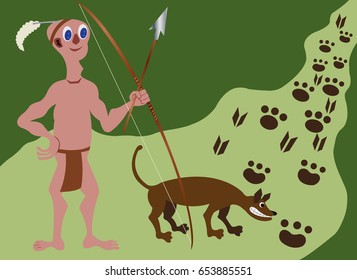 The hunter 2
A tribesman hunting wild animals with his dog,