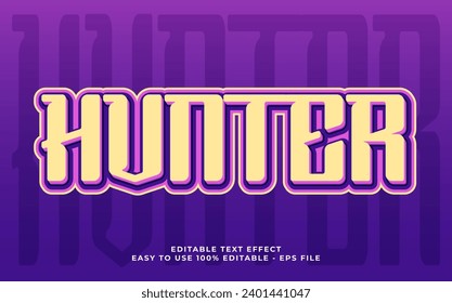 Hunter 3d text effect, editable text for template headline