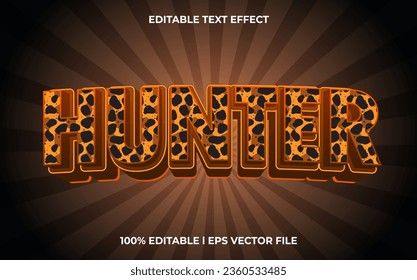 Hunter 3d text effect with glow theme. typography for products tittle