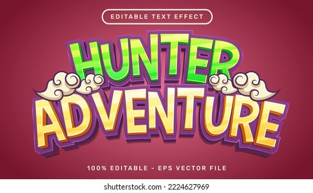 hunter adventure 3d text effect and editable text effect