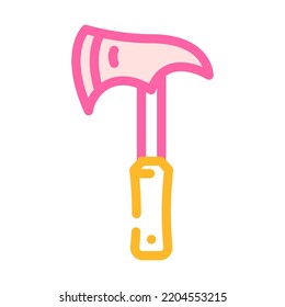 hunter axe tool color icon vector. hunter axe tool sign. isolated symbol illustration