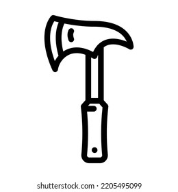 vector de icono de la línea de la herramienta de ax de cazador. signo de la herramienta del hacha del cazador. símbolo de contorno aislado ilustración negra