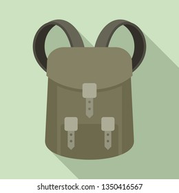 Hunter backpack icon. Flat illustration of hunter backpack vector icon for web design