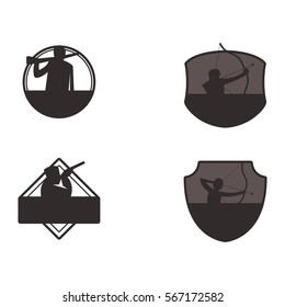 Hunter Badge Icon Logo Vector Set Element