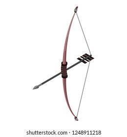 Hunter bow weapon icon. Isometric of hunter bow weapon vector icon for web design isolated on white background