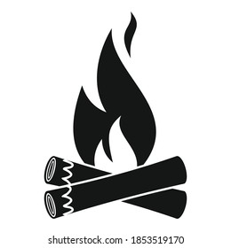 Icono de hoguera de caza. Ilustración simple del icono del vector de cacería para el diseño web aislado en fondo blanco