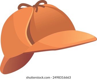 Hunter cap cartoon icon. Detective hat symbol isolated on white background