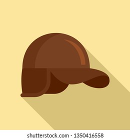 Hunter cap icon. Flat illustration of hunter cap vector icon for web design