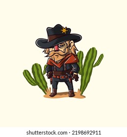 hunter character illustration vector template