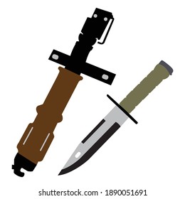 Hunter- oder Kampfmesser und Dagger mit Hügel