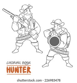 hunter. contour illustration