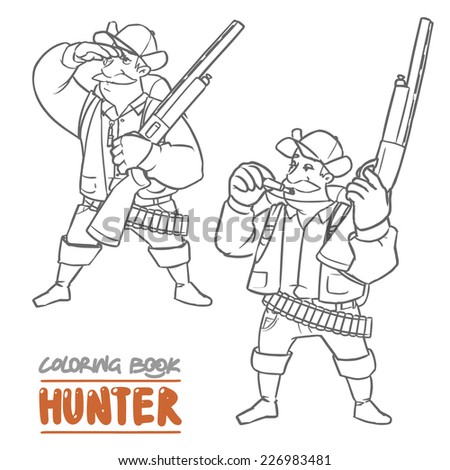 hunter. contour illustration