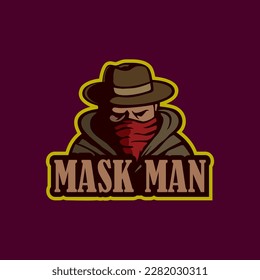 Hunter cowboy head silhouette logo