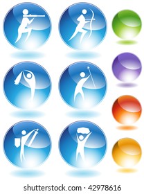 Hunter crystal set isolated on a white background.