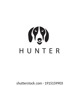 Hunter dog head logo vector design illustration