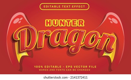 hunter dragon 3d text effect and editable text effect