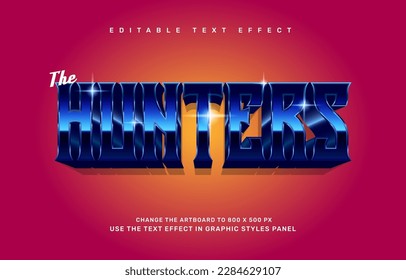 The Hunter editable text effect template