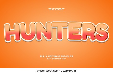 hunter editable text effect vector