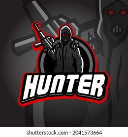 Hunter Esport logo. Suitable for team logo or esport logo and mascot logo, or tshirt design.
