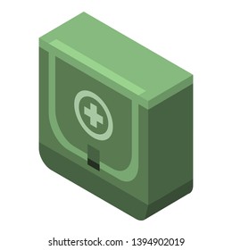Hunter first aid kit icon. Isometric of hunter first aid kit vector icon for web design isolated on white background
