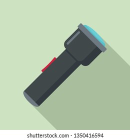 Hunter flashlight icon. Flat illustration of hunter flashlight vector icon for web design