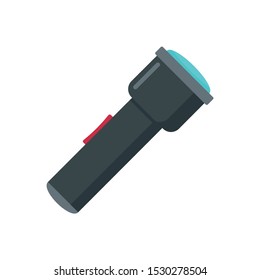 Hunter flashlight icon. Flat illustration of hunter flashlight vector icon for web design