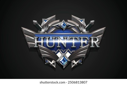 Hunter Game Badge 3D Text Effect