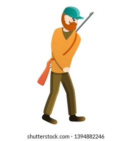 Hunter going to forest icon. Cartoon of hunter going to forest vector icon for web design isolated on white background