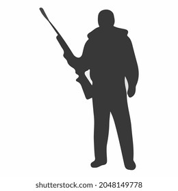 Vorderseite der Jägerwaffe Silhouette Vektorgrafik