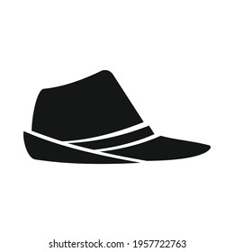 hunter hat black simple icon. Vector hunter hat black simple icon isolated on white background for web and advertising