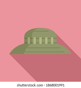 Hunter hat icon. Flat illustration of hunter hat vector icon for web design
