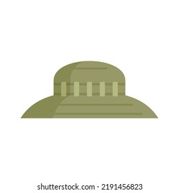 Hunter hat icon. Flat illustration of hunter hat vector icon isolated on white background