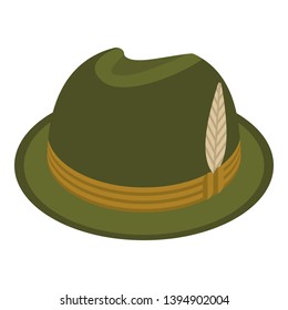 Hunter hat icon. Isometric of hunter hat vector icon for web design isolated on white background