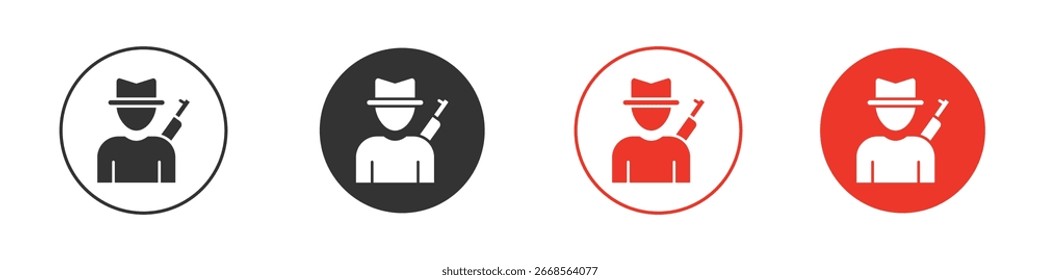 Ícone Hunter. Ícones de vetor de estilo preto. Símbolo de sinal isolado