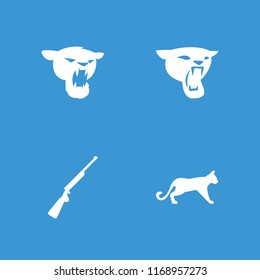 Hunter icon. collection of 4 hunter filled icons such as panther. editable hunter icons for web and mobile.