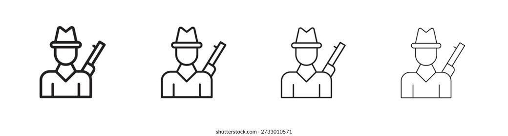 Plantilla de diseño de icono de cazador para Web y elemento de interfaz de usuario móvil
