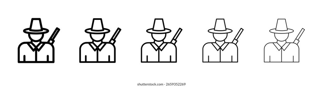 Hunter icon filled flat sign concept for web design.