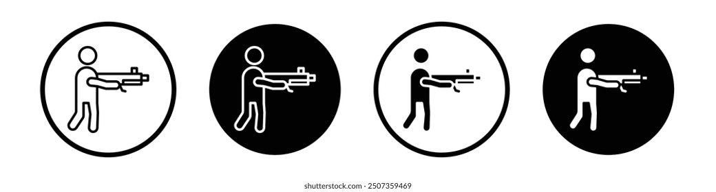 Icono del cazador aislado en el fondo blanco