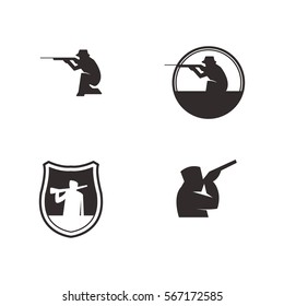 Hunter Icon Logo Vector Set Element