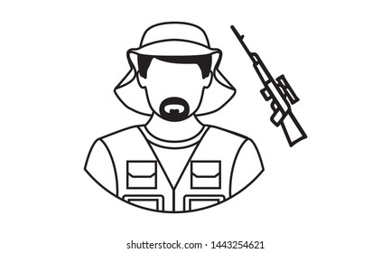 Hunter icon representing wildlife tracking and outdoor adventure
