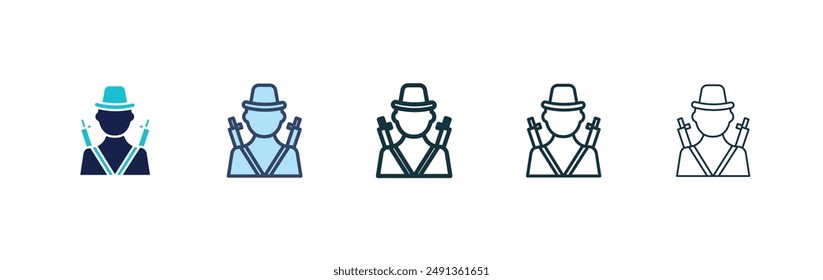 Icono de cazador sobre fondo blanco