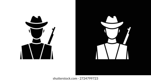 Hunter ícone silhueta vetor plana ilustração design pack.