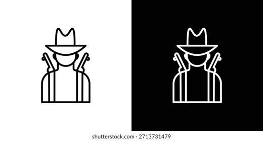 Icono de Hunter. Símbolo plano simple. Ilustración de pictograma de contorno negro perfecto
