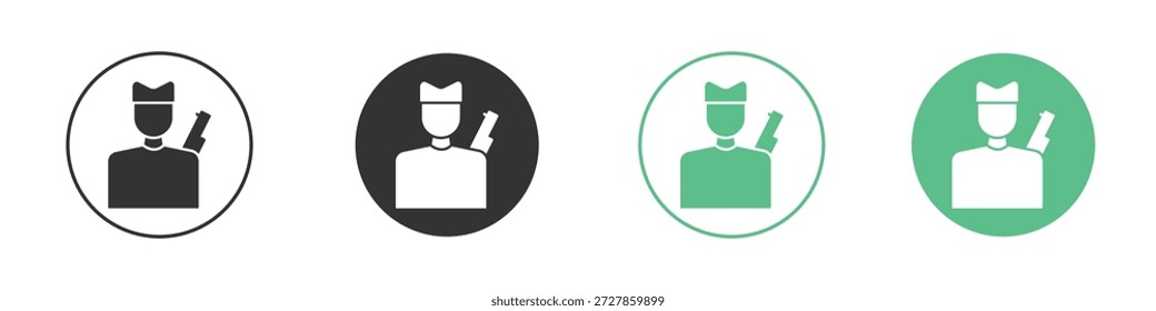 Hunter-Symbol im soliden Stil kann für Web, mobile, ui verwendet werden