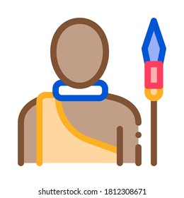 Vector de iconos de cazador. Signo de cazador de contorno. Ilustración de símbolo de contorno aislado
