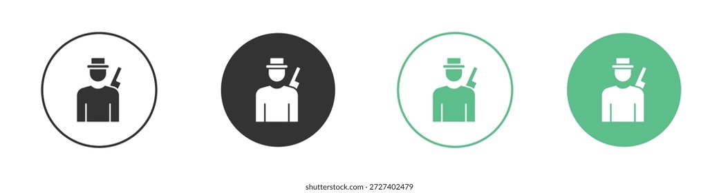 Conjunto de conceitos de ícones Hunter. Ilustrações de vetor de glifo
