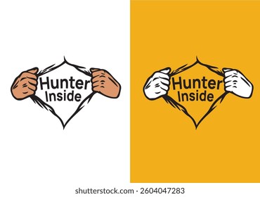 Hunter Inside vector graphics, Calligraphy