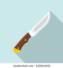 Hunter knife icon. Flat illustration of hunter knife vector icon for web design
