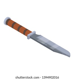 Hunter knife icon. Isometric of hunter knife vector icon for web design isolated on white background